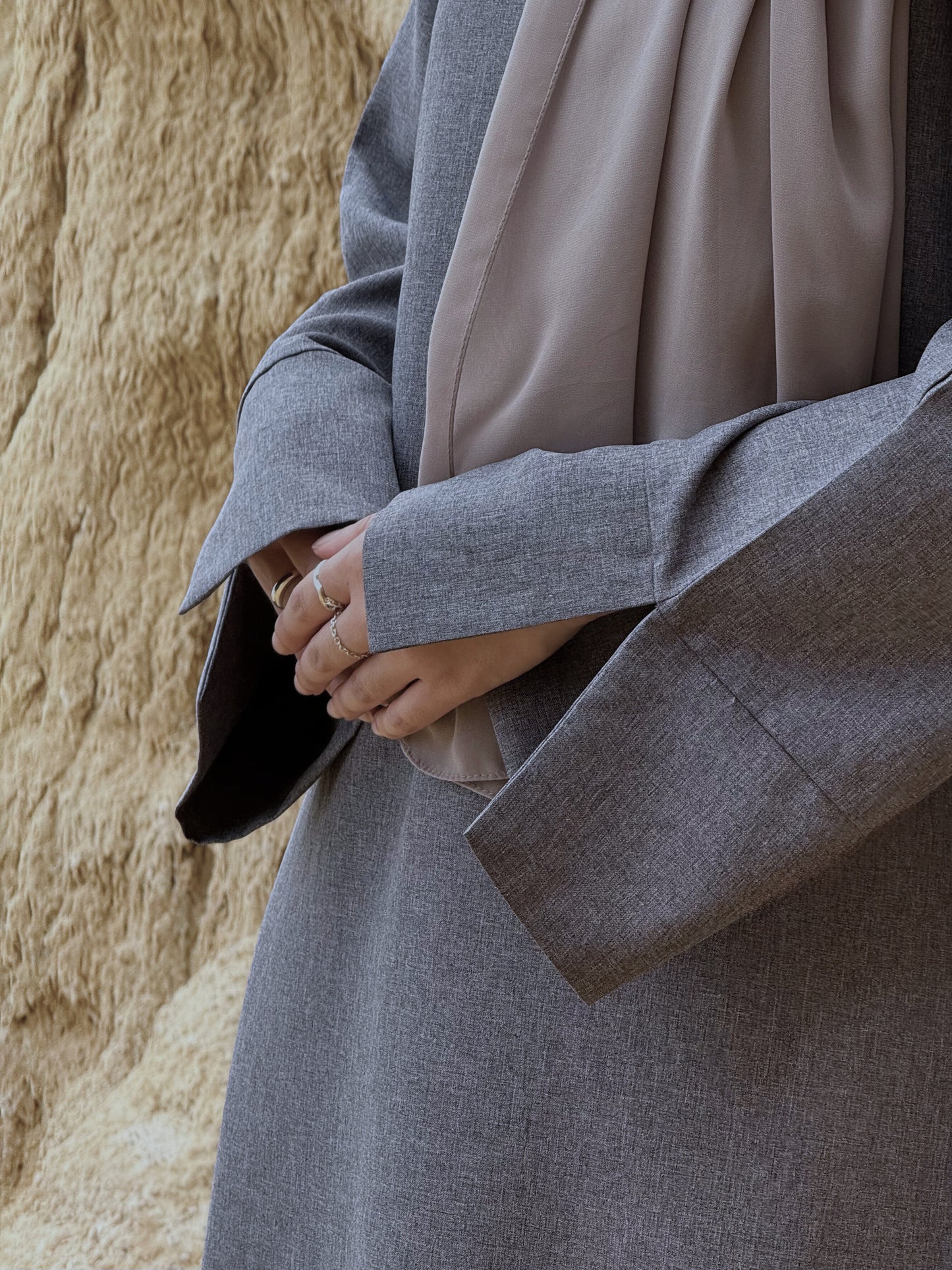 Essential Linen Abaya - Slate Grey