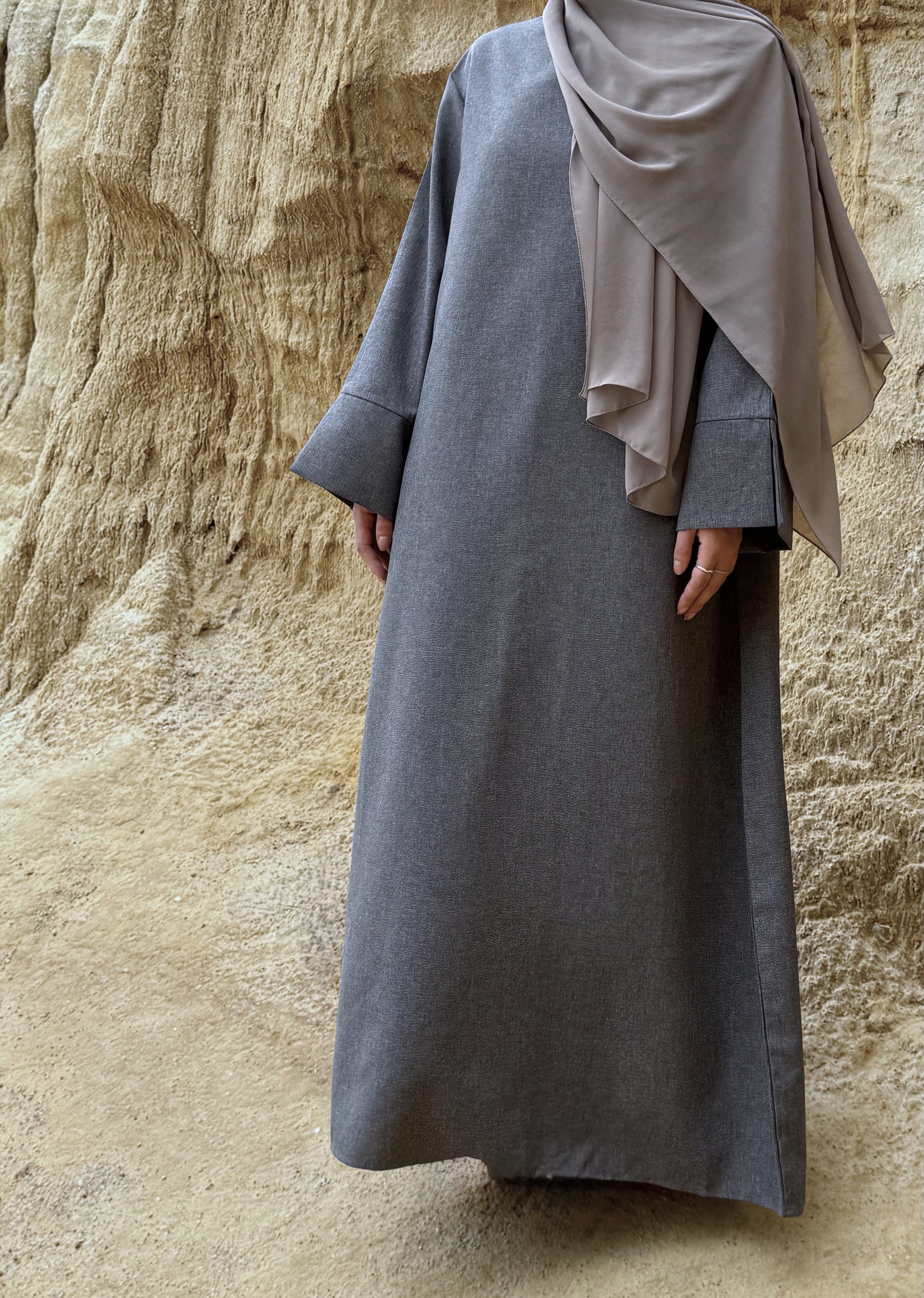 Essential Linen Abaya - Slate Grey