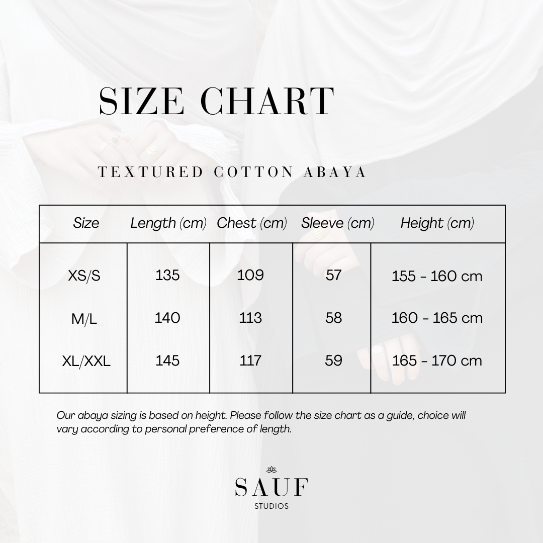 Textured Cotton Abaya - Cream